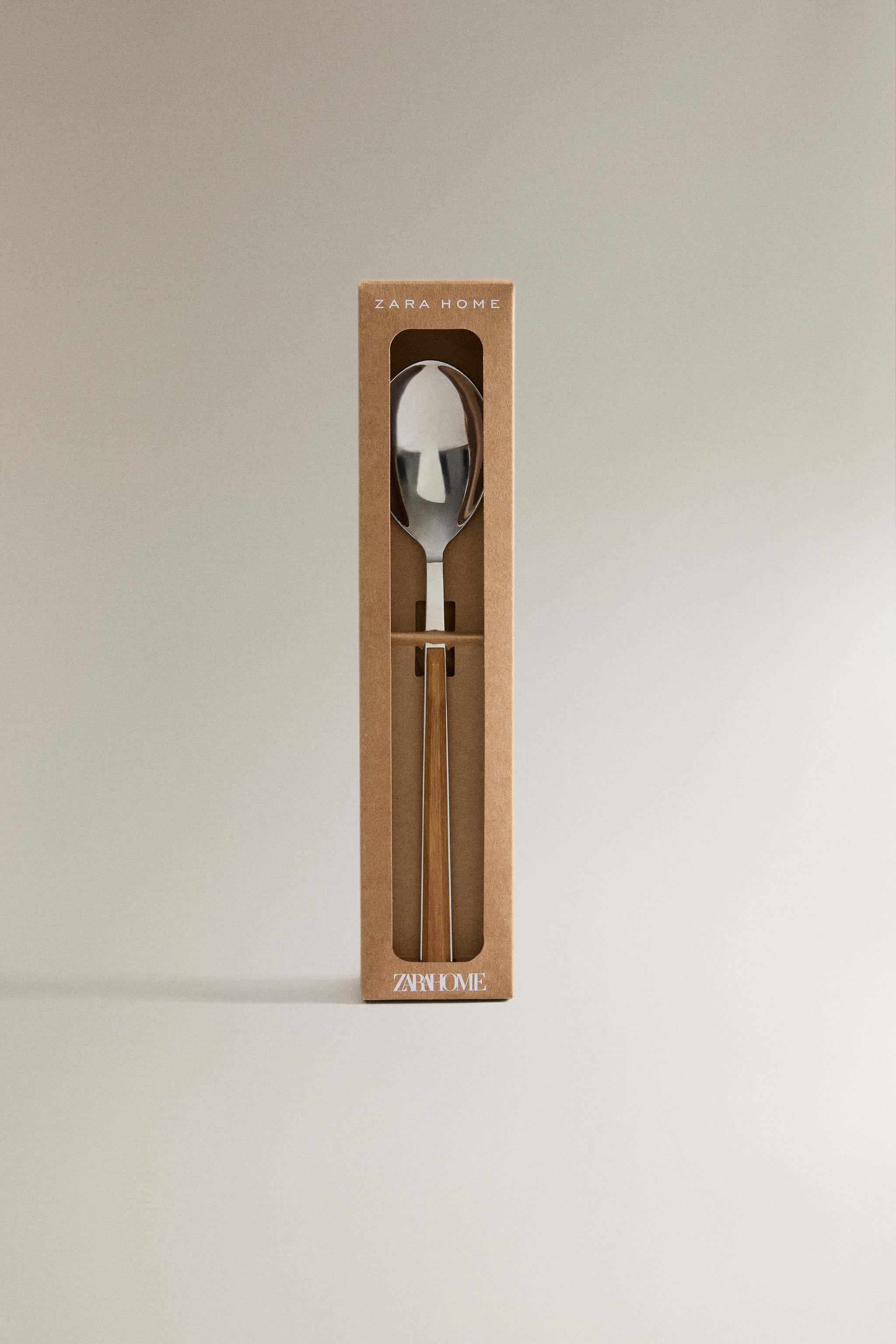PACK OF SPOONS WITH WOOD-EFFECT HANDLES (PACK OF 4)
